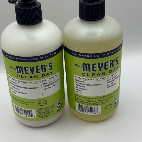 Lot (2) Mrs. Meyer's Clean Day Lemon Verbena Hand Lotion & Soap for Dry Hands - Picture 4 of 4